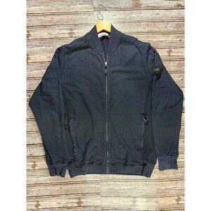 Stone Island Full Zip Bomber Fleece Cotton Jacket sz XL color navy